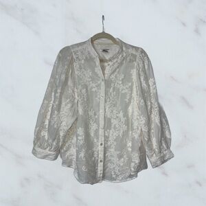 Like New - Pilcro by Anthropologie Embroidered Shirt